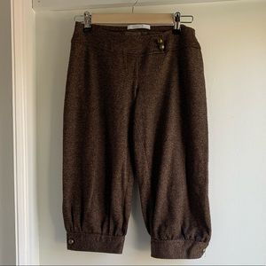 Brown dress cropped pants